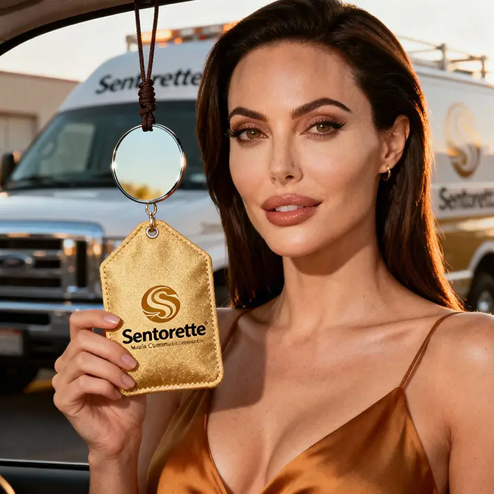 Profumatore auto come comunicazione olfattiva aziendale, ricordo positivo per clienti dopo consegne e trasporti